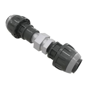 Egyenes összekötő 20 mm - G1/2" , szürke