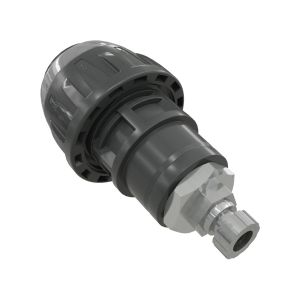 Zárókupak kézi légtelenítő szeleppel 20 mm - G1/4", szürke