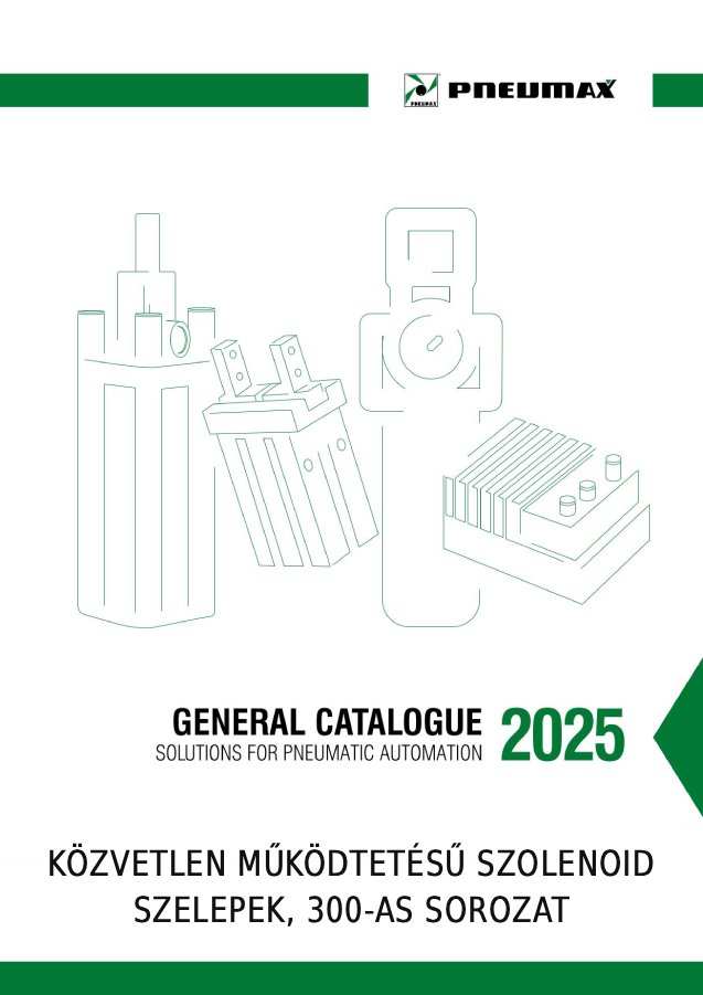 Közvetlen működtetésű szolenoid szelepek, 300-as sorozat