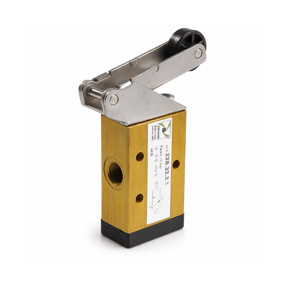 Görgőkaros szelep, 3/2, G1/8, NC, monostabil, (műanyag görgő)