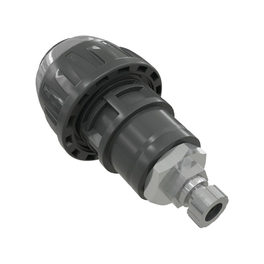 Zárókupak kézi légtelenítő szeleppel 25 mm - G1/4", szürke