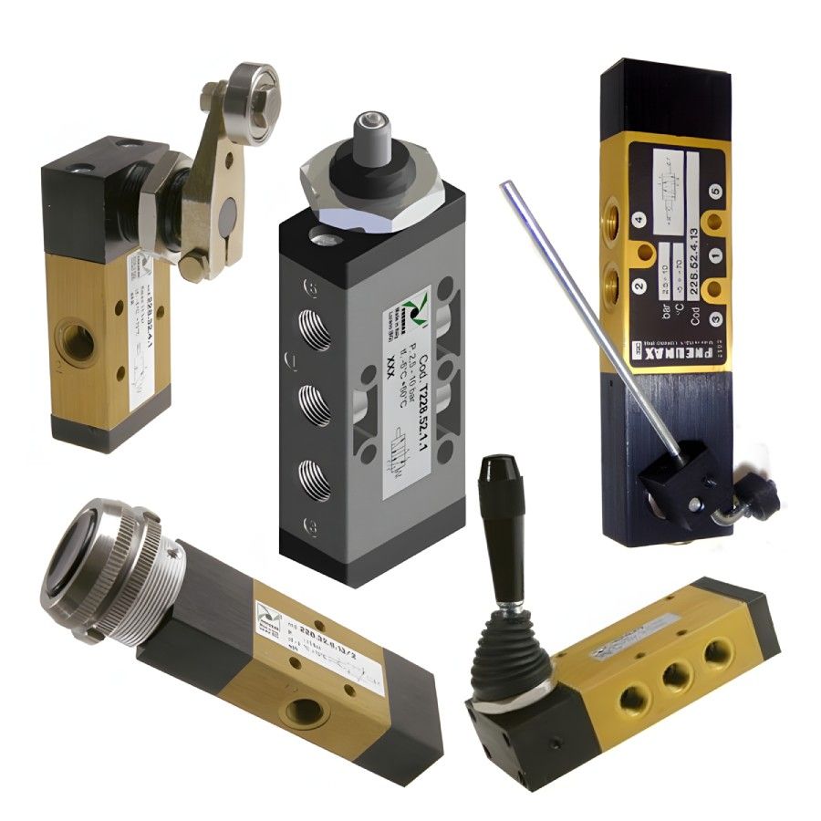 Görgőkaros szelep, 5/2, G1/8, NC, monostabil, (csapágy görgő)