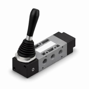 Kézi (fekete) karos szelep, 5/2, G1/4, bistabil, műanyag test (technop.)