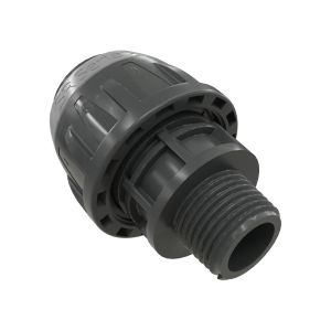 Csőről menetre váltó, műanyag, 63 mm - G2", szürke