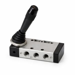 Kézi (fekete) karos szelep, 5/2, G1/8, monostabil, műanyag test (technop.)