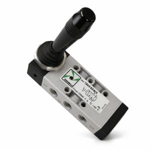 Kézi (fekete) karos szelep, 5/2, G1/8, bistabil, műanyag test (technop.)