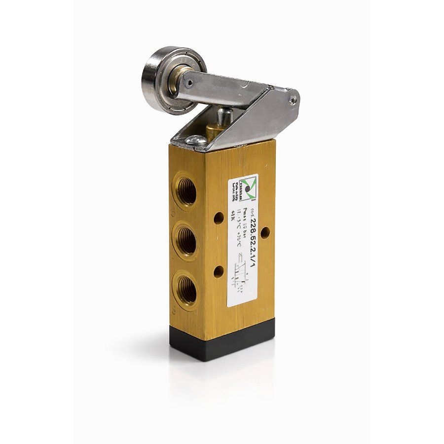 Görgőkaros szelep, 5/2, G1/8, NC, monostabil, (csapágy görgő)